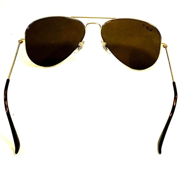 Ray-Ban P Polarized Aviator Sunglasses Vtg Italy Gold Metal Large Oval Preppy - Picture 6 of 16
